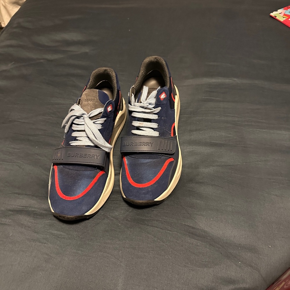 Burberry Navy and Red Sneakers - Picture 1 of 3